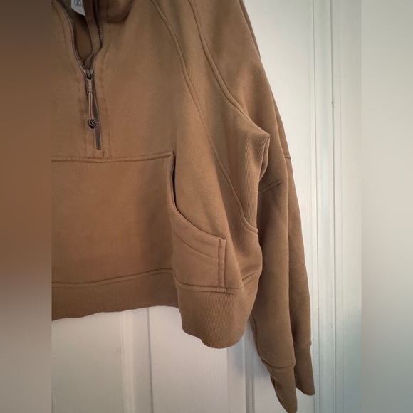 Lululemon XL/XXL Cropped Scuba Pullover Sweatshirt camel tan - Picture 3 of 6